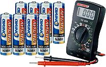 Conrad energy batterisats + multimeter