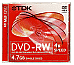 TDK DVD-RW 4x, 10st, hårdplastfodral