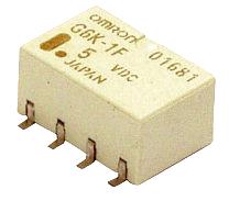 2-pole PCB signal relay G6K, 2 CO, switching current 10 µA to 1 A
