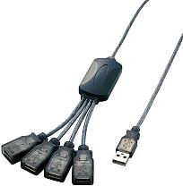 4-portars USB 2.0-hubb ''Flex'' 3 m