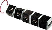 4-portars USB 2.0-hubb ''Rotate''