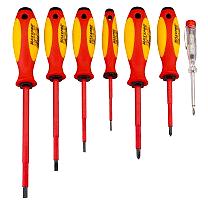 7-delars spår/PH VDE-precisionsskruvmejselsats