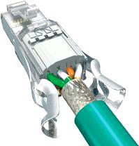 CAT5e connector with quick connection technology