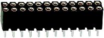 Dubbelradig precisionsanslutningslist RM 2,54