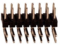 Dubbelradig stiftlist RM 2,54, vinklad