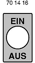EIN-AUS-skylt, fyrkantig