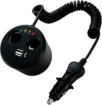 Grenkontakt med USB, 2 uttag