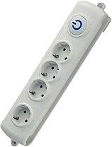 Grenuttag med 4 uttag och fotbrytare