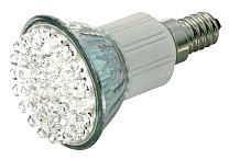 HÖGEFFEKTLYSDIODLJUSKÄLLA MED 38 LYSDIODER, E14, VIT