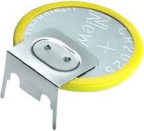 Litium-knappcellsbatteri med kretskortsanslutningar CR 2025 LP