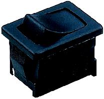 MARQUARDT miniatyrvippkontakt. 1 pol. TILL/FRÅN (svart)