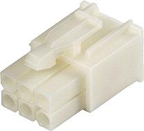 Mini-Universal-Mate-N-Lok plug connectors, connector housing for use with crimp contacts.