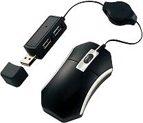 Optisk minimus med USB-hubb (2 portar)