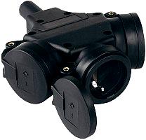 Upphängbart 3-faldigt grenuttag i massivt gummi med fällbara fjäderlås - 2