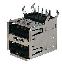 USB dual-port socket